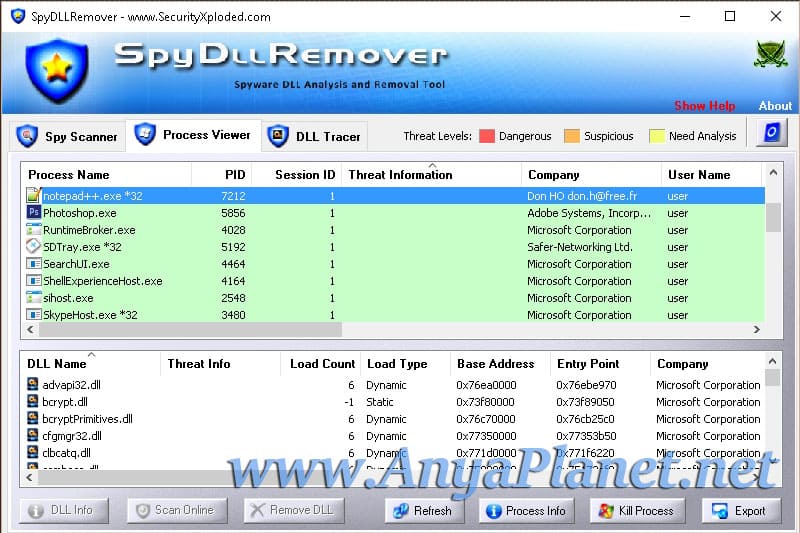 кликнуть для увеличения SpyDLLRemover скачать бесплатно антишпионский сканер